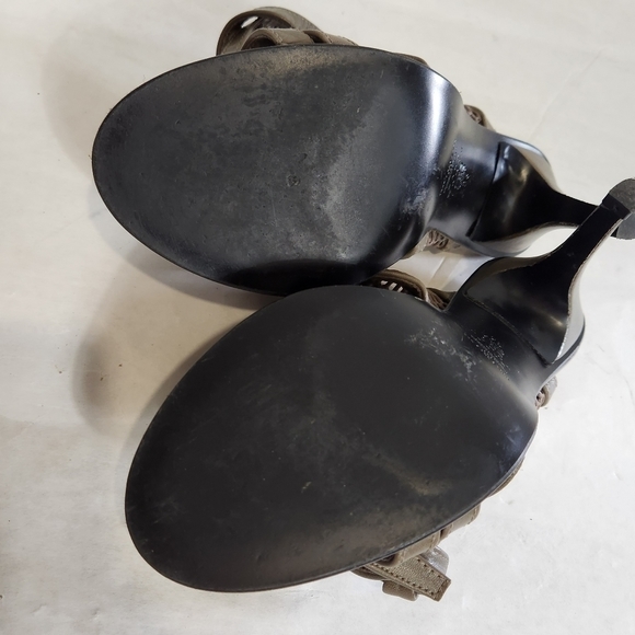 Zara Olive Strappy Heels - Picture 9 of 16